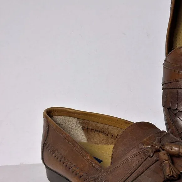 Giorgio Brutini Brown Tassel Leather loafers Shoes Men 10.5 Slip Ons Prep Casual - Picture 9 of 13